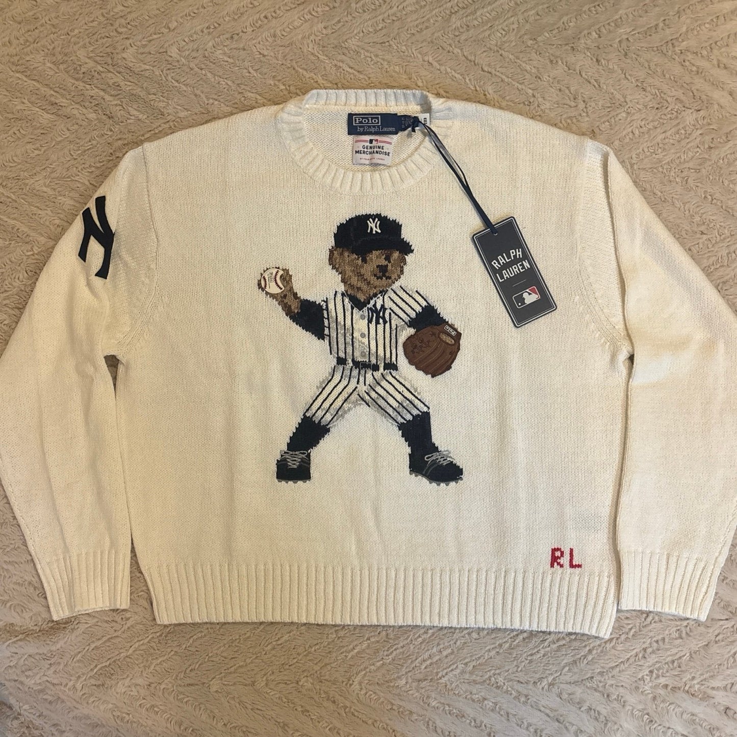 NWT Polo Ralph Lauren Yankees bear sweater jumper XL