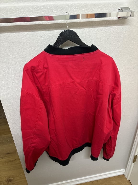 Vintage 90s Marlboro Embroidered Logo Reversible Bomber Jacket Red