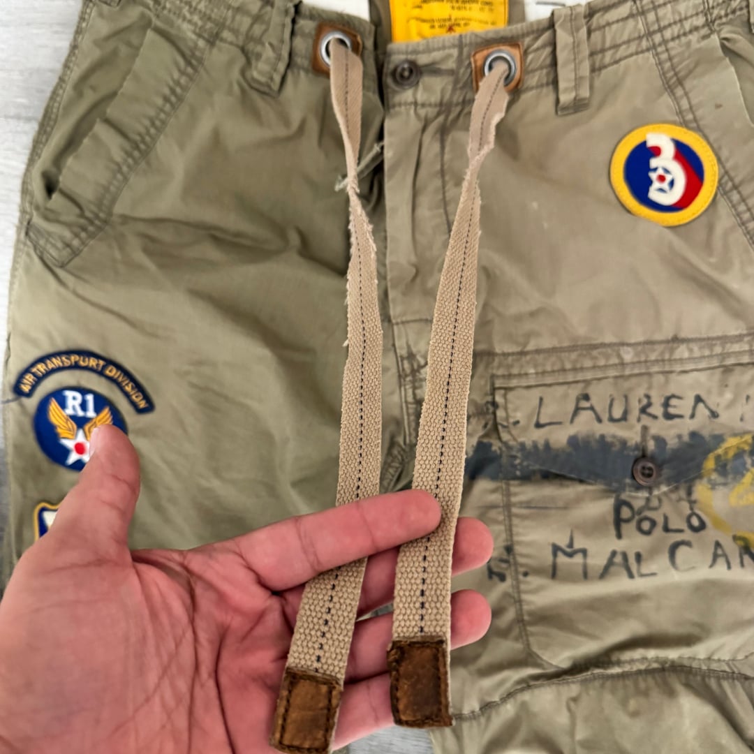 Polo Ralph Lauren Military Cargo Pants 36/32 Army Patch Utility Paratrooper RAR