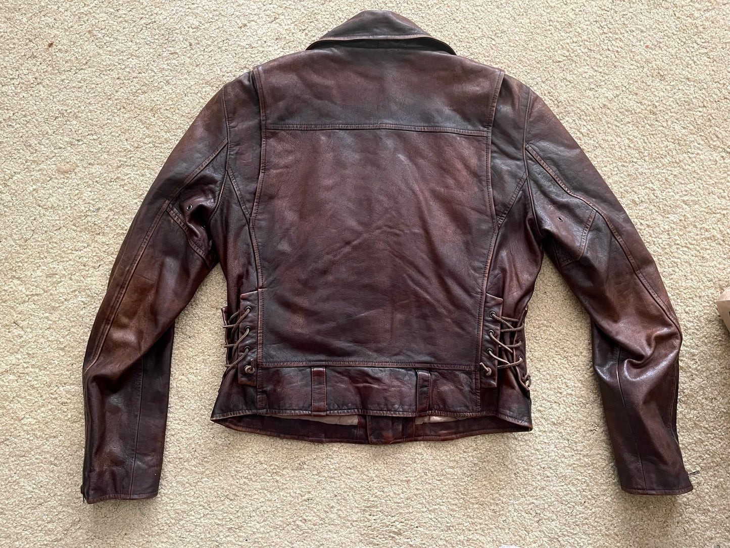 Ralph Lauren 40s 50s Leather Jacket Patina Biker Moto Distressed Motorcycle M