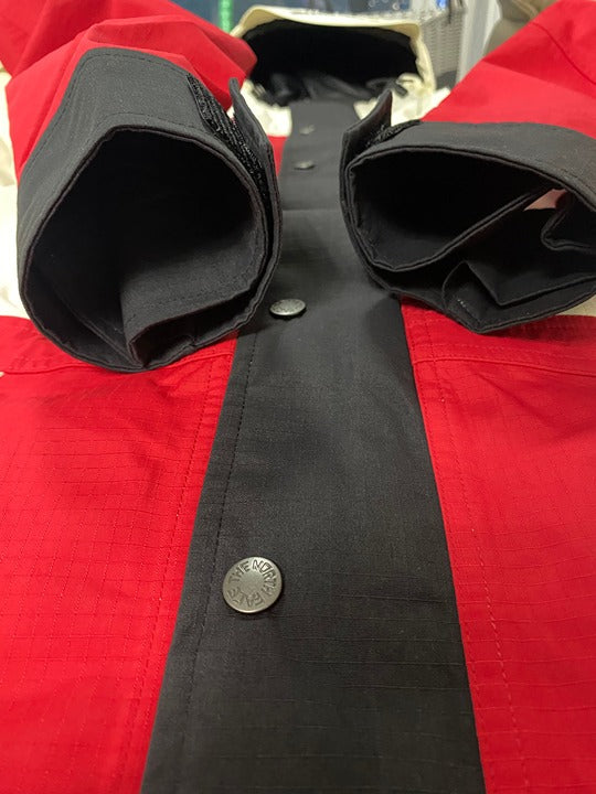 The North Face Supreme Red and white Goretex hooded waterproof jacket