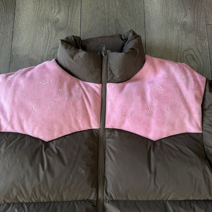 Golf Wang Duck Down Puffer Tyler The Creator Brown Pink Jacket  - Size XL