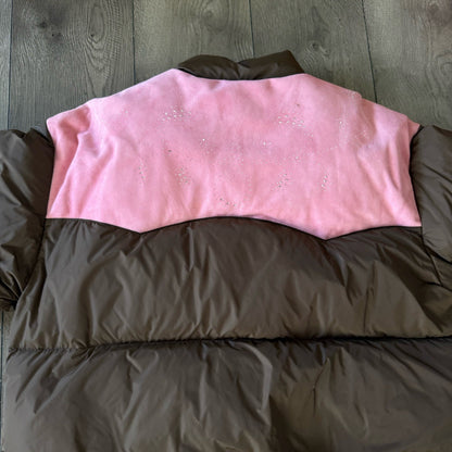 Golf Wang Duck Down Puffer Tyler The Creator Brown Pink Jacket  - Size XL