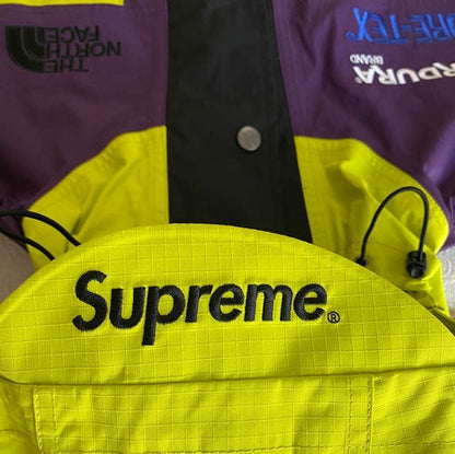 north face Supreme Yellow and purple patchwork GORE-TEX hooded jacket