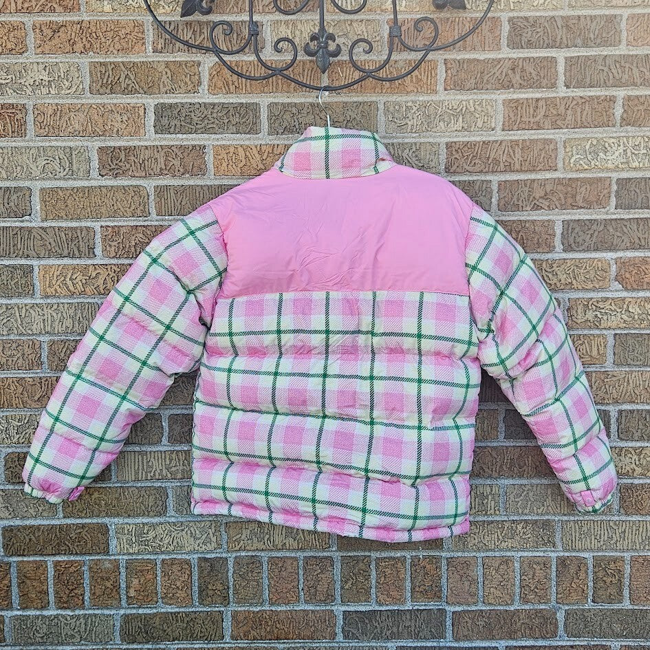Golf Wang Puffer Jacket Tyler the Creator Pink Green Plaid Duck Down Small