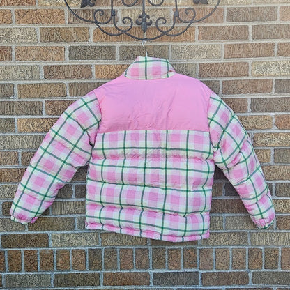 Golf Wang Puffer Jacket Tyler the Creator Pink Green Plaid Duck Down Small
