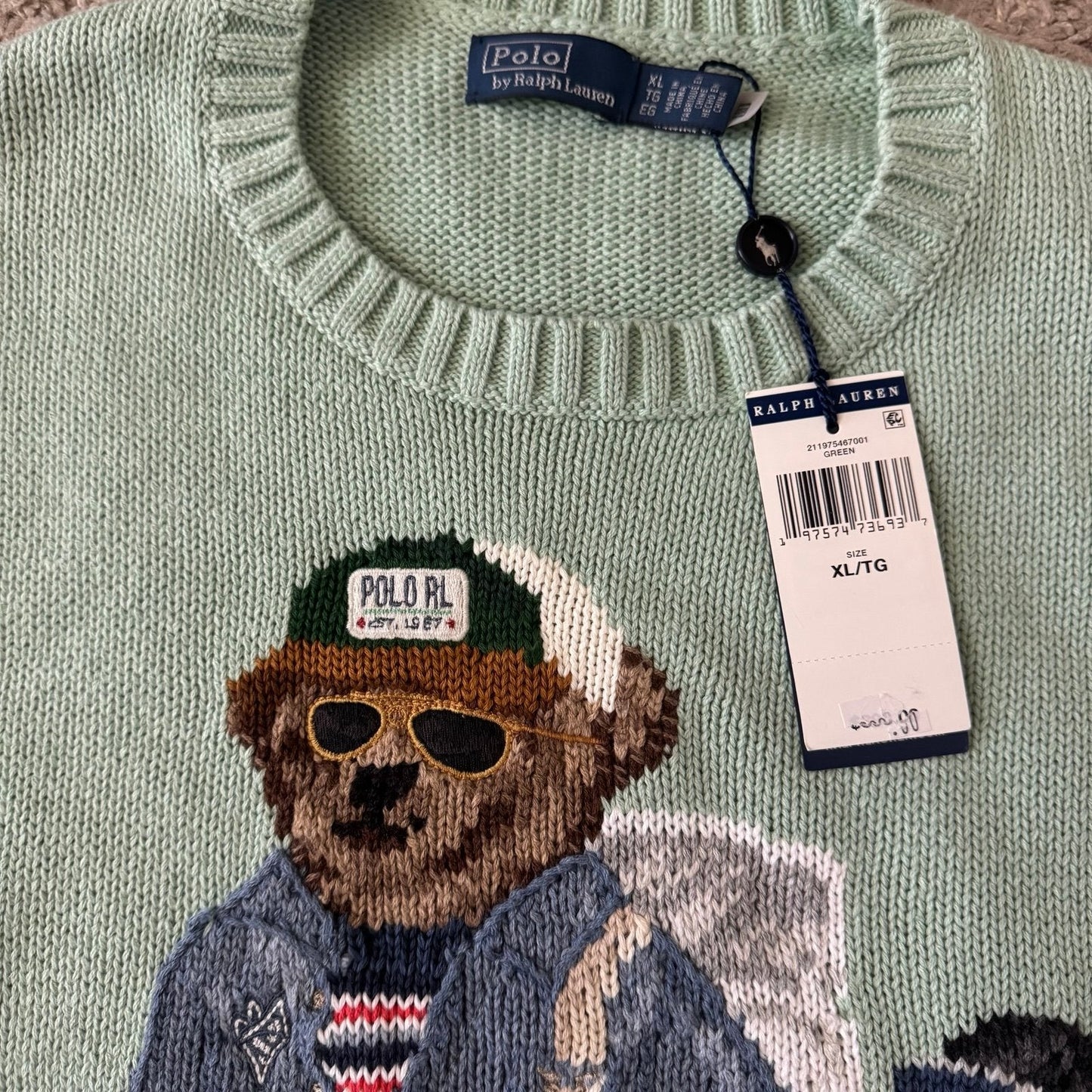Women’s Polo Ralph Lauren Preppy Polo Bear Crewneck Knit Sweater