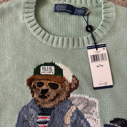 Women’s Polo Ralph Lauren Preppy Polo Bear Crewneck Knit Sweater