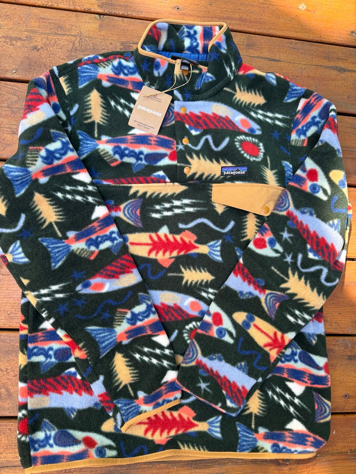 Patagonia Synchilla Snap T Pullover Salmon Energy RARE