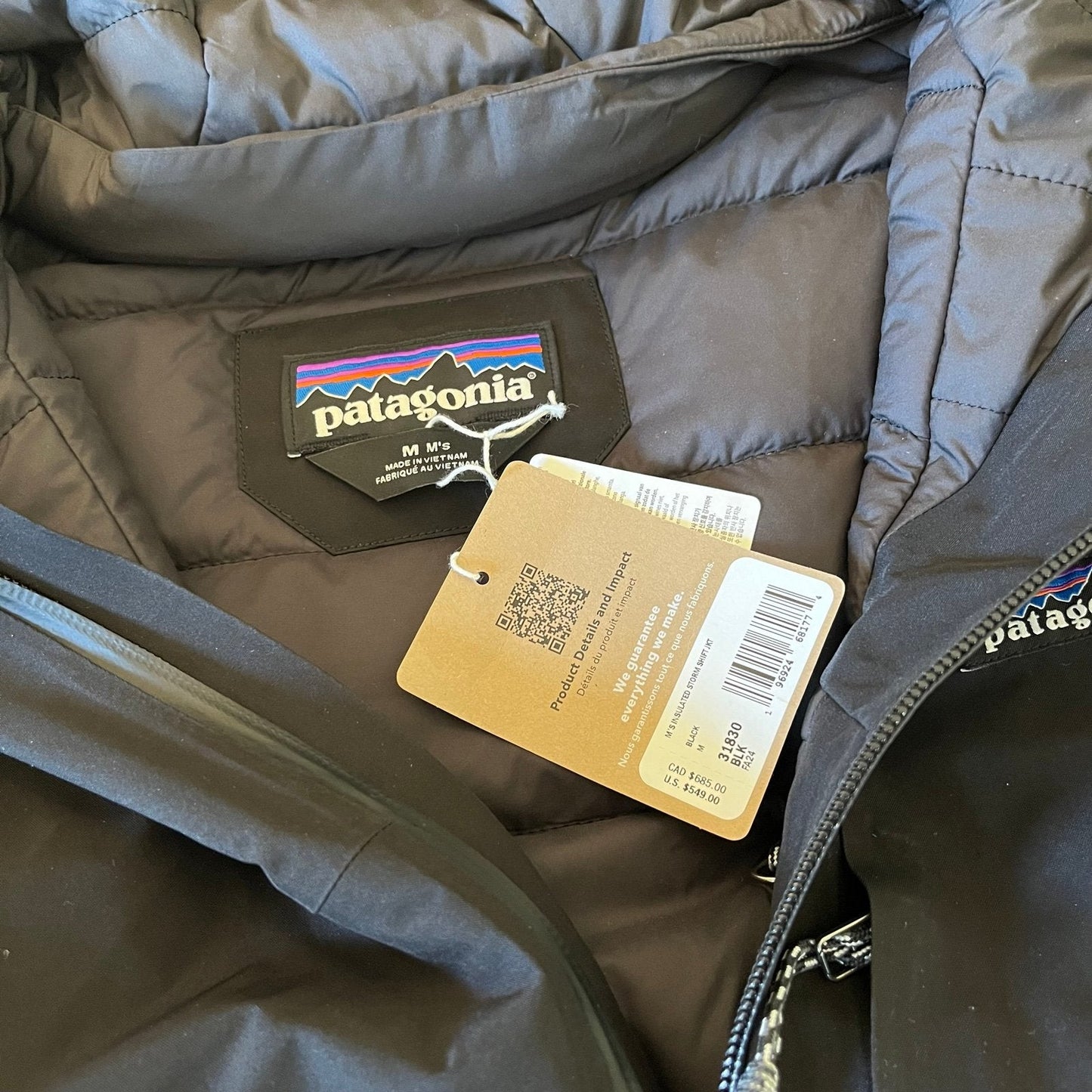 Men's Insulated Patagonia Gore Tex Storm Shift Jacket Black