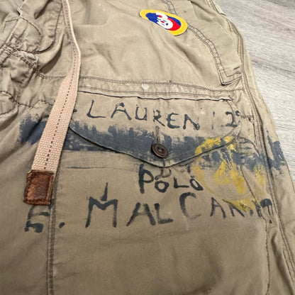Polo Ralph Lauren Military Cargo Pants 36/32 Army Patch Utility Paratrooper RAR