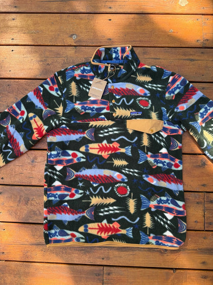 Patagonia Synchilla Snap T Pullover Salmon Energy RARE
