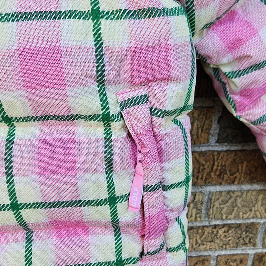 Golf Wang Puffer Jacket Tyler the Creator Pink Green Plaid Duck Down Small
