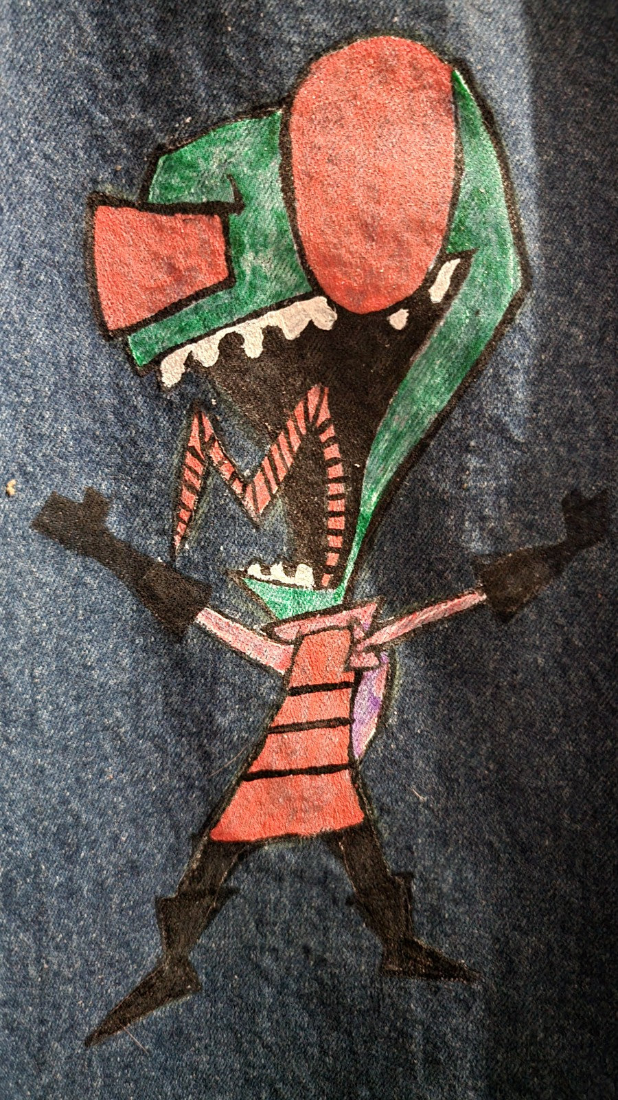 Hand painted invader zim Jean jacket