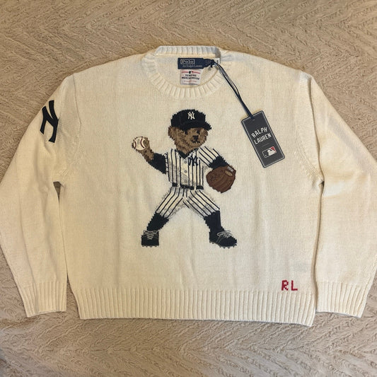 NWT Polo Ralph Lauren Yankees bear sweater jumper XL