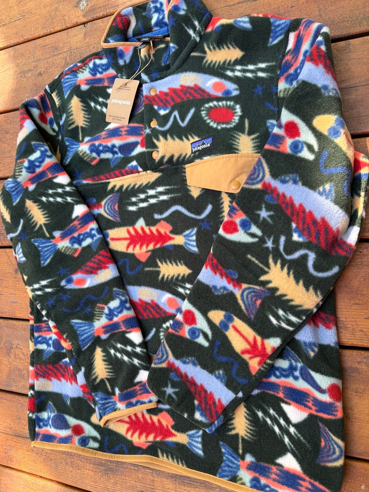 Patagonia Synchilla Snap T Pullover Salmon Energy RARE