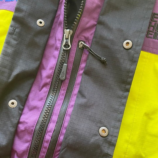 north face Supreme Yellow and purple patchwork GORE-TEX hooded jacket