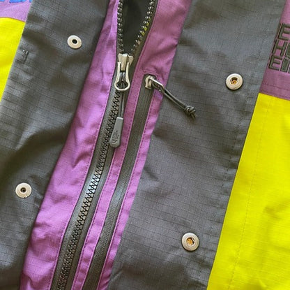 north face Supreme Yellow and purple patchwork GORE-TEX hooded jacket