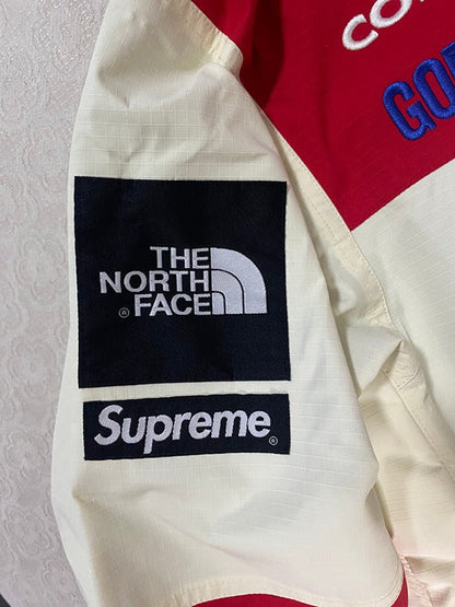 The North Face Supreme Red and white Goretex hooded waterproof jacket