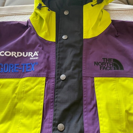 north face Supreme Yellow and purple patchwork GORE-TEX hooded jacket