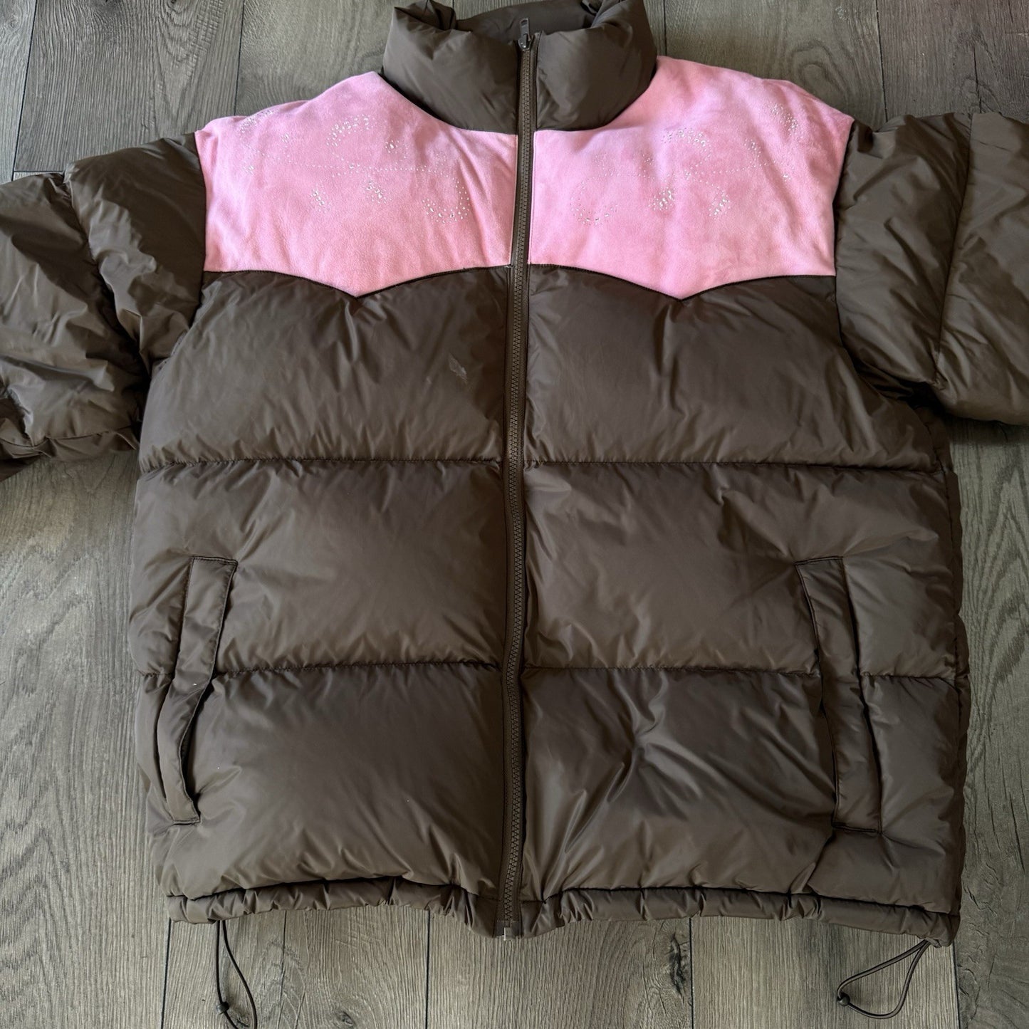 Golf Wang Duck Down Puffer Tyler The Creator Brown Pink Jacket  - Size XL