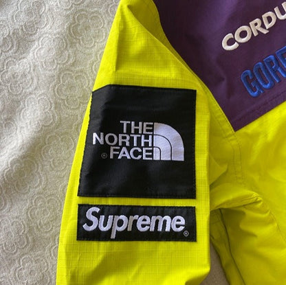 north face Supreme Yellow and purple patchwork GORE-TEX hooded jacket