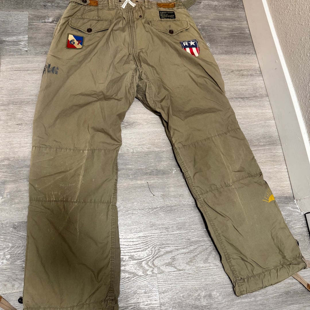 Polo Ralph Lauren Military Cargo Pants 36/32 Army Patch Utility Paratrooper RAR