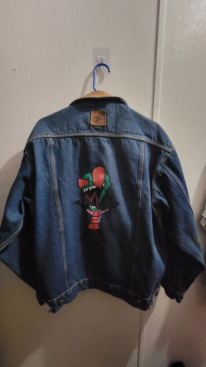 Hand painted invader zim Jean jacket