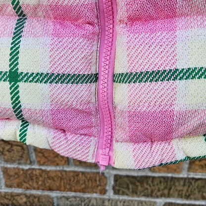 Golf Wang Puffer Jacket Tyler the Creator Pink Green Plaid Duck Down Small