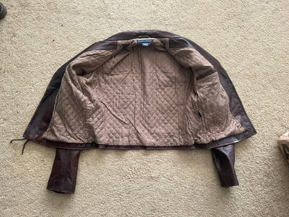 Ralph Lauren 40s 50s Leather Jacket Patina Biker Moto Distressed Motorcycle M