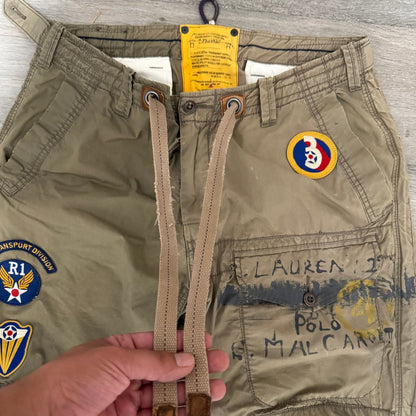 Polo Ralph Lauren Military Cargo Pants 36/32 Army Patch Utility Paratrooper RAR