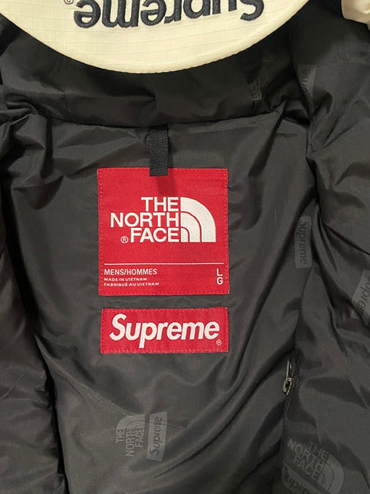 The North Face Supreme Red and white Goretex hooded waterproof jacket