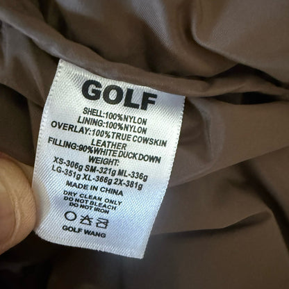 Golf Wang Duck Down Puffer Tyler The Creator Brown Pink Jacket  - Size XL