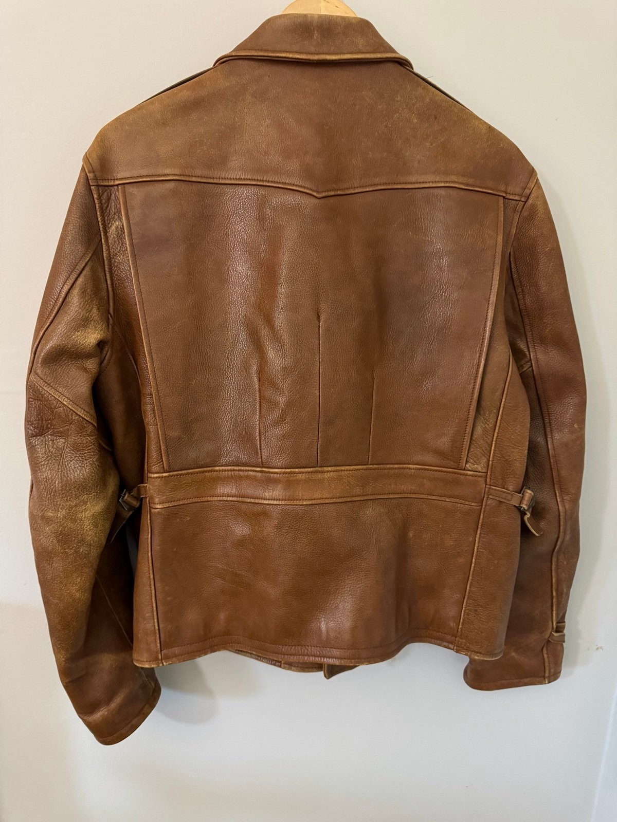 Rare Vintage Polo Ralph Lauren Leather Bomber Biker Jacket Men’s Large Brown