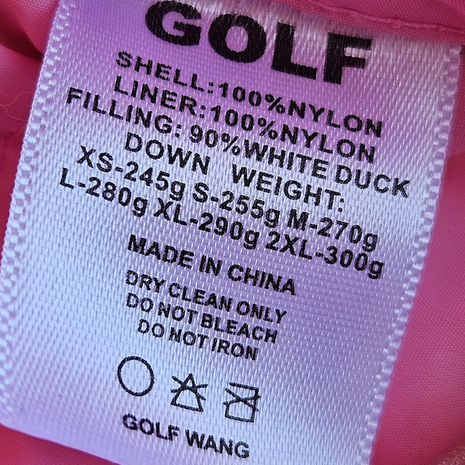 Golf Wang Puffer Jacket Tyler the Creator Pink Green Plaid Duck Down Small