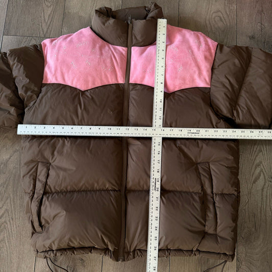 Golf Wang Duck Down Puffer Tyler The Creator Brown Pink Jacket  - Size XL
